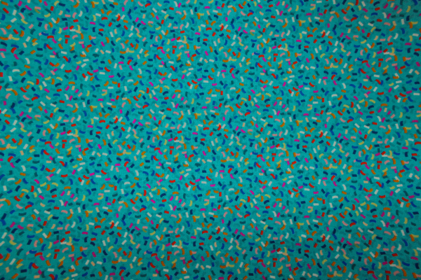 Designerbaumwollstoff Carnival on turquoise (10 cm)